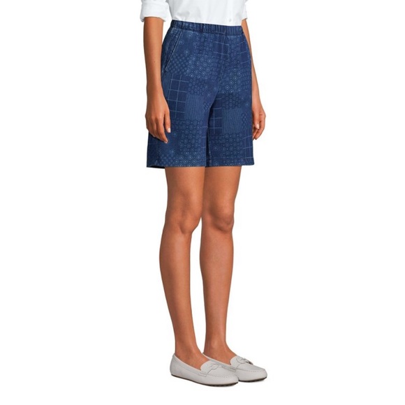 Lands' End Women's Sport Knit High Rise Elastic Waist Pull On Shorts - Picture 4 of 7